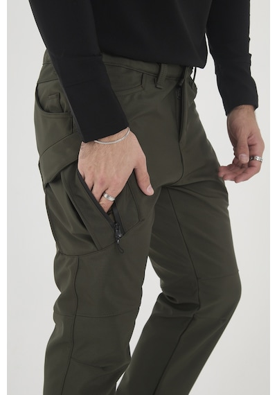 Camp Scoutland Camp594 Outdoor Tactical Softshell Su & Rüzgara Dayanıklı Kışlık Erkek Taktik Pantolon Haki
