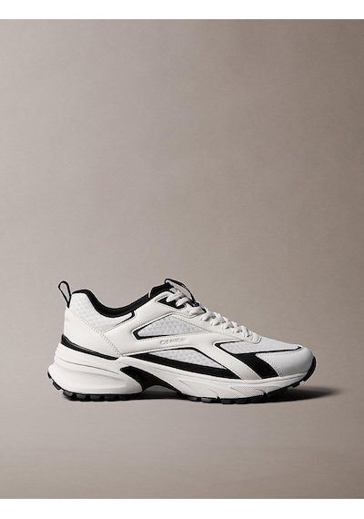 Calvin Klein Erkek Hike Runner Laceup Spor Ayakkabı-13496 Beyaz - Siyah