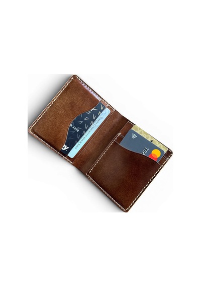 Kalkan Deri Babil Cordovan Horween Shell Cordovan El Yapımı Deri Cüzdan Kahverengi