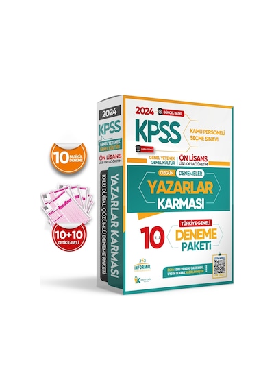 2026 KPSS Ortaöğretim Yazarlar Karması 10lu Deneme Paketi GY-GK Dijital Çözümlü TG Deneme