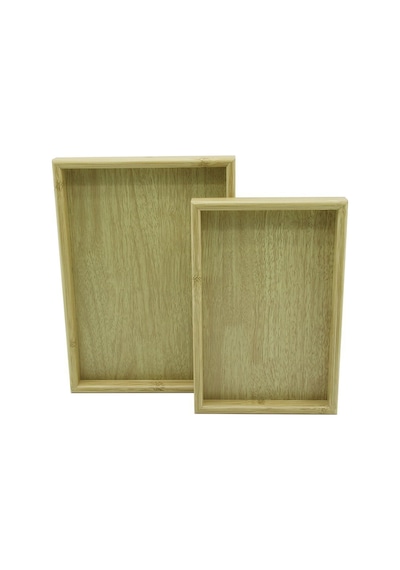 Pablıto Home Pbt-362 Ahşap Bambu Sunum Tepsi 20x30cm- 25x35cm- Derinlik: 2cm 2'li Set Dikdörtgen - 20'li Paket Diğer