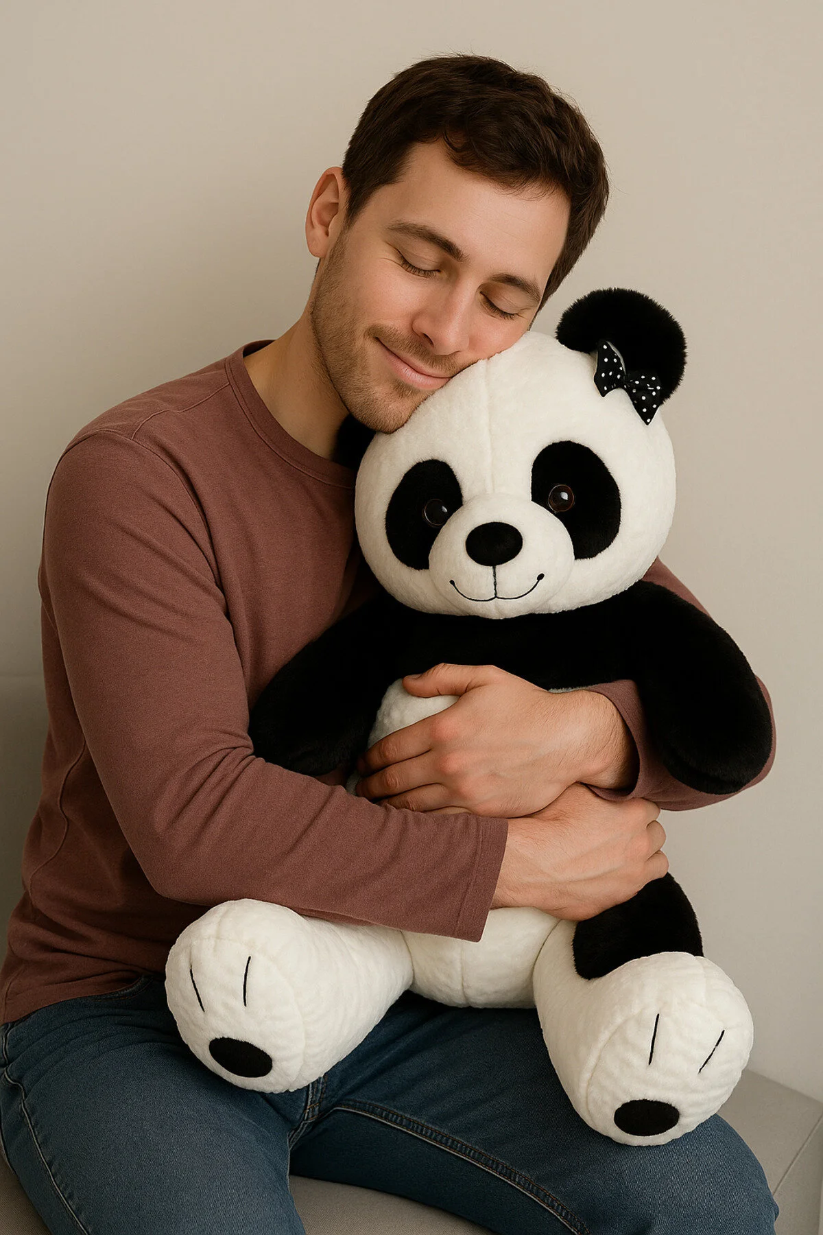 Panda Siyah 90 Cm Dev Boy Beyaz - Gri - Siyah