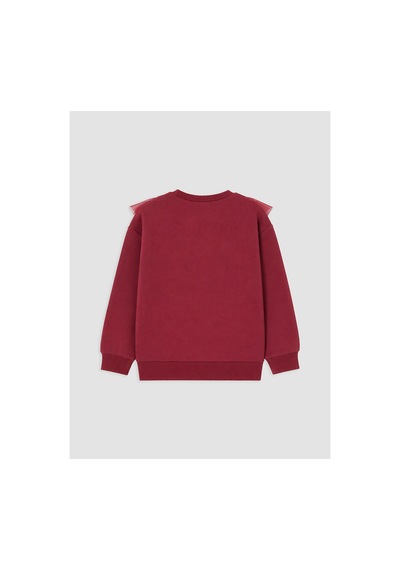 Lc Waikiki Alıta Cıty Farkıyla Lcw Kids Bordo 3 İplik Şardonlu Baskılı Loose & Bol Kız Çocuk Sweatshirt Bordo - 931690587 Bordo