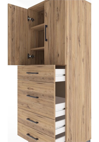 Hyperion Dolap 3 Raflı 4 Çekmeceli 2 Kapaklı 60x44x163 Çam-çam Çam Hyperion Dolap 3 Raflı 4 Çekmeceli 2 Kapaklı 60x44x163 Çam-çam Çam