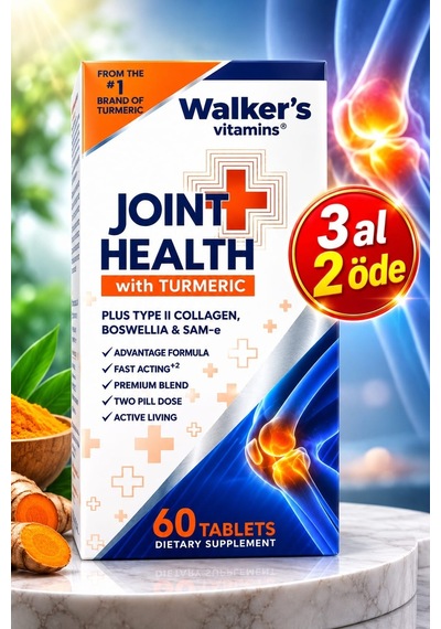 Walker'S Vitamins Glucosamine Curcumin Collagen Bromelain Quercetin Takviye Edici Gıda 60 Tablet