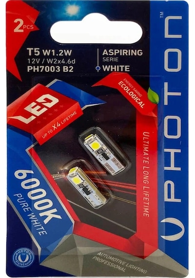 Photon T5 1.2w 12v 6000k Beyaz 2li Blister Led Araç İçi Aydınlatması Ph7003 B2 1 Adet