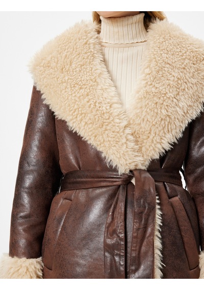 Koton Suni Deri Kaban Oversize Yakası Suni Kürklü Kemerli Cepli Kahverengi 5wak00119ew Kahve Kahverengi Koton Suni Deri Kaban Oversize Yakası Suni Kürklü Kemerli Cepli Kahverengi 5wak00119ew Kahve Kahverengi