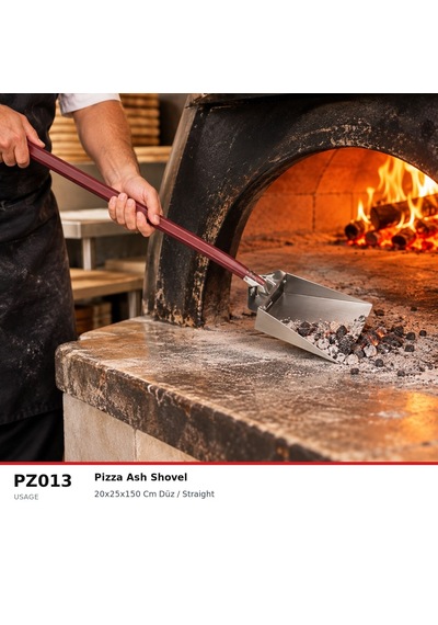 Fida Pizza Fırını Temizleme Kül Küreği Gümüş