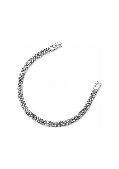 Balenbi Jewelry Gümüş Renk Çok Sıralı Hasır Örgü Zincir Paslanmaz Çelik Kadın Bileklik 1196