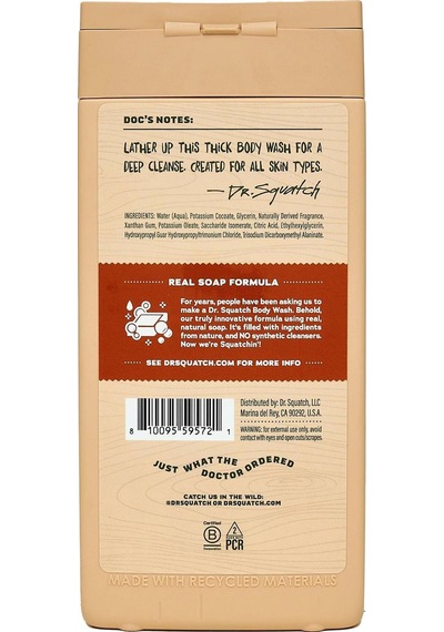 Dr. Squatch Men's Wood Barrel Bourbon Duş Jeli 414ml Baharat