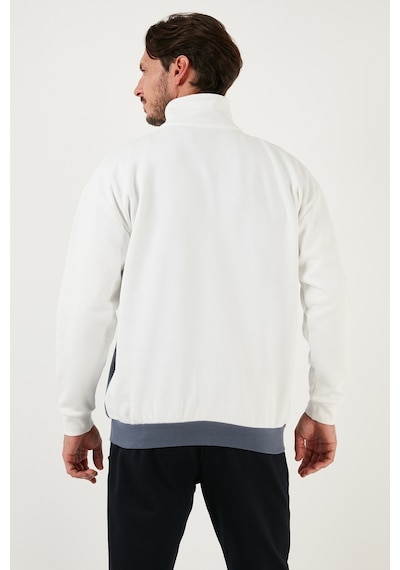 Buratti Regular Fit Fermuarlı Dik Yaka Içi Tüylü Yumuşak Şardonlu Kışlık Erkek Sweat 5905343 Ekru