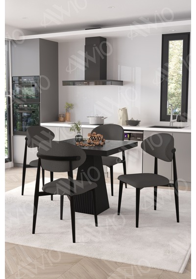 Avvio Vanessa Siyah Polo Metal Sandalye 90x90 Kare Yemek Masası Mutfak Masası Masa Sandalye Takımı Siyah Mermer Avvio Vanessa Siyah Polo Metal Sandalye 90x90 Kare Yemek Masası Mutfak Masası Masa Sandalye Takımı Siyah Mermer