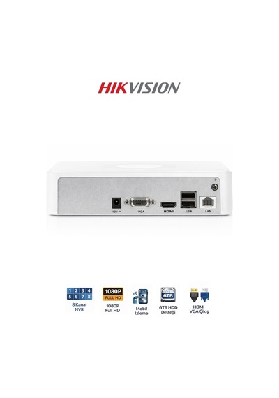Ds-7108nı-q1 8 Kanal Nvr 6mp Canlı İzleme Destekli
