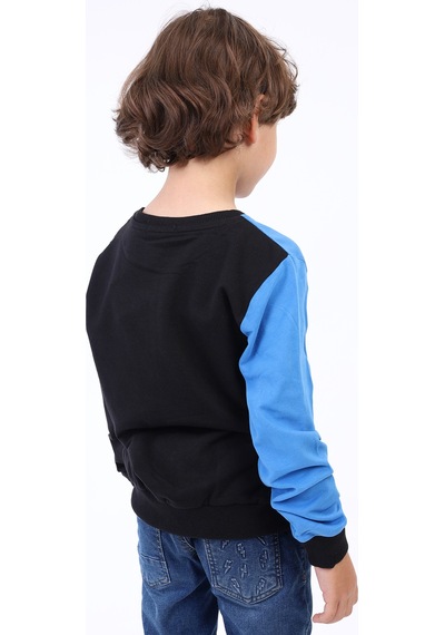 Toontoy Kids Toontoy Erkek Çocuk İki Renkli Baskılı Sweatshirt Saks