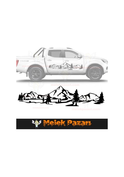 Dağ Manzara Off Road Kamp Araba Sticker