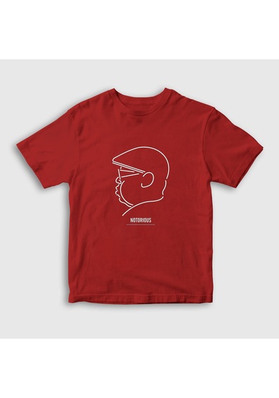 Presmono Unisex Çocuk Neon The Notorious Bıg T-shirt Kırmızı