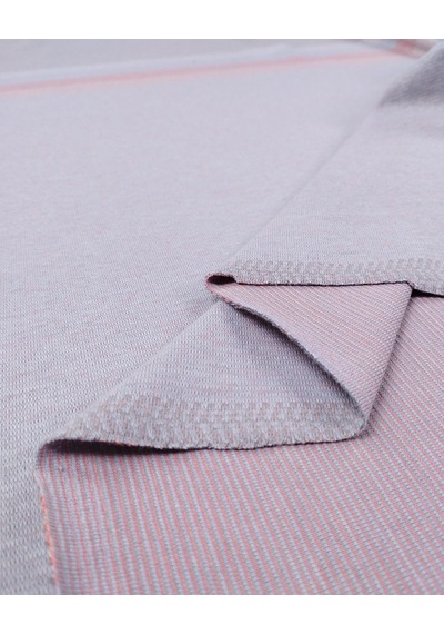 Mavi Gri Pembe Enine Çizgili Pano Desen Jakarlı İnterlok Kumaş Hırkalık & Kazaklık 150x100cm Her Pano -12381 Mavi,gri,pembe