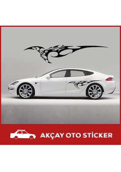 Özel Tasarım Alevli Sticker (Sağ Sol Takım) Rüzgar Oto Sticker