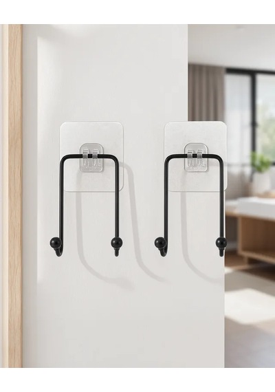 Astraltech 2 Adet Yapışkanlı Dikey Askı Ev Mutfak Banyo Düzenleyici Çok Renkli