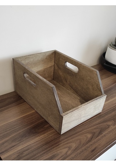 Ahşap 45lik Plak Sandığı - Organizer Kutu - Wooden 45 Record Box Ceviz