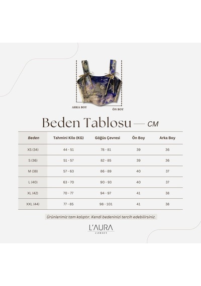 L'aura Corset Mavi Güz Bayan Korse Büstiyer