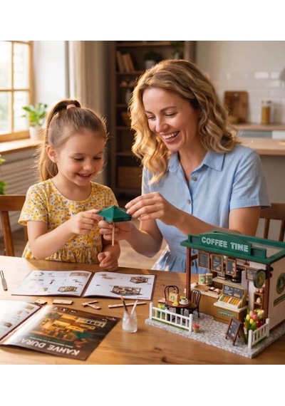 Işıklı Ahşap 3 Boyutlu Puzzle Kitap Arası Dekor 223 Parça Kütüphane Tasarımlı Dekoratif Puzzle