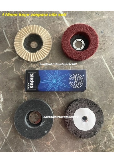 Dmr 115mm Keçe Zımpara Cila Seti Balta Bıçak Bileme Parlatma Cila Set 5pcs