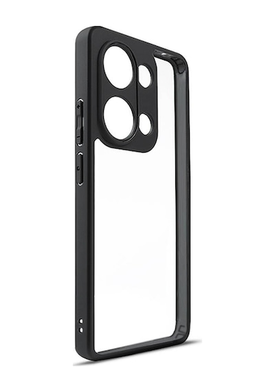 Xiaomi Redmi Note 13 Pro 4g Kılıf Kamera Korumalı Şeffaf Arka Yüzey Zore New Roll Kapak Siyah
