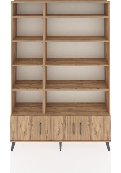 Arges Dolap 10 Raflı 3 Kapaklı 132x30x195 Çam-çam/çam Çam