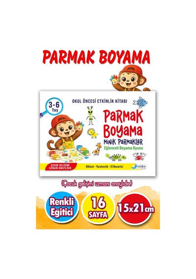 3-6 Yaş Parmak Boyama Kitabı Yaratıcılık & El Becerisi Geliştiren Etkinlik