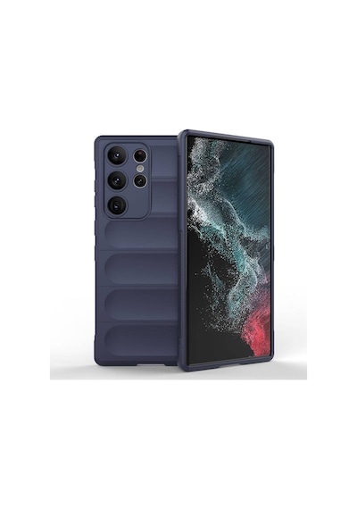 Galaxy S23 Ultra Kılıf Esnek Tpu Oyuklu Arka Yüzey Tasarımlı Zore Etnik Silikon Kapak Lacivert