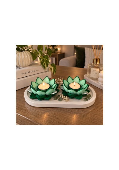 Lotus Harmonisi 2limumluk Tabaklı Set Yeşil
