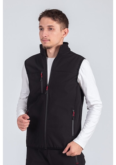 Vatan Tekstil Softshell Dik Yaka Erkek Yelek Siyah