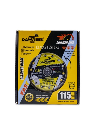 Dawreek Dt008cd 115mm Profesyonel İnce Turbo Elmas Testere Porselen-seramik-mermer