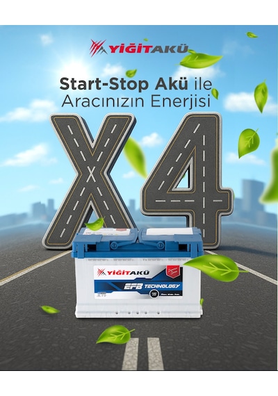 Yiğit Akü 12v 72 Ah 760a Efb Start-stop Otomobil Aküsü 2026 Üretim