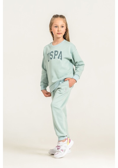 U.S. Polo Assn. Kız Çocuk Nakışlı Yeşil Uzun Kol Eşofman Takımı Us2723-c-v2 Us2723-c-v2