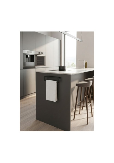 Siyah Raflı Havlu Askısı, Metal Raflı Havluluk, Mutfak, Banyo Raflı 25cm Mat Siyah