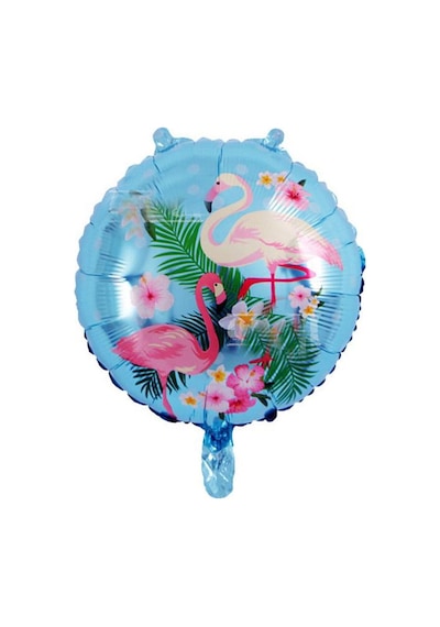 Hawaian Desenli Falamingolu Folyo Balon 45 CM