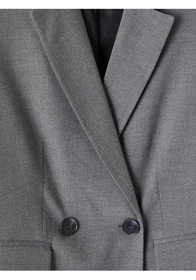 Lcw Vision Gri Kruvaze Yaka Kadın Blazer Ceket