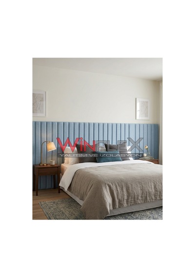 Winflex Dikey Akustik Kumaş Duvar Paneli 15x100 Cm - 12'li Set Turkuaz