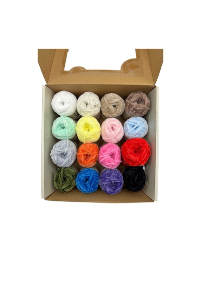 Sensy Velvet Slim Mini Kutu Örgü İpliği Kadife İp Amigurumi İpliği 16 Adet El Örgü İpliği