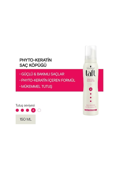 Taft Phyto-Keratin Ultra Güçlü Saç Köpüğü 150 ML