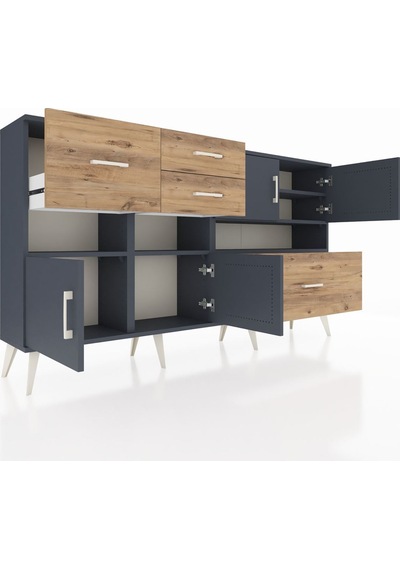 Arges Konsol 5 Raflı 4 Çekmeceli 4 Kapaklı 176x30x99 Antrasit-antrasit/çam Antrasıt/atlas Çam - Antrasıt Arges Konsol 5 Raflı 4 Çekmeceli 4 Kapaklı 176x30x99 Antrasit-antrasit/çam Antrasıt/atlas Çam - Antrasıt