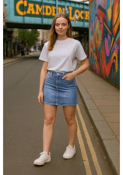Banny Jeans Kadın Mavi Mini Jean Etek Mavi L