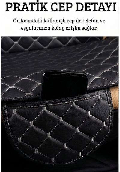 Deri-vinil Oto Minder Seti Gümüş 7 Parça