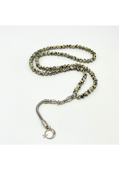 Yıldız Doğal Taş Dalmaçyalı Jasper 6mm 99luk Doğal Taş Tesbih