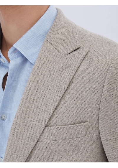 Kip Bej Desenli Modern Fit Pamuk Karışımlı Örme Takım Elbise Çok Renkli Kip Bej Desenli Modern Fit Pamuk Karışımlı Örme Takım Elbise Çok Renkli