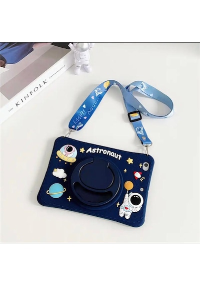 Honor Pad X7 8.7 İnç Uyumlu Astronot Standlı Çocuklara Özel Karakterli Kılıf Arka Kapak