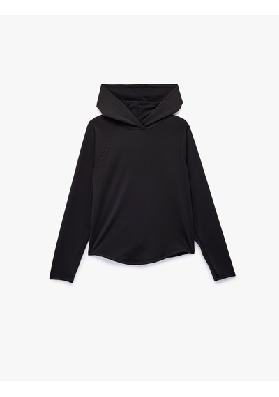 Koton Uzun Kollu Kapüşonlu Oversize Spor Sweatshirt Siyah 6wak10194nk Siyah