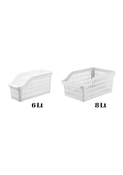 6 Lı Buzdolabı Organizeri Düzenleyici Çok Amaçlı Dolap Düzenleyici Beyaz 12x30x14 Cm Çr